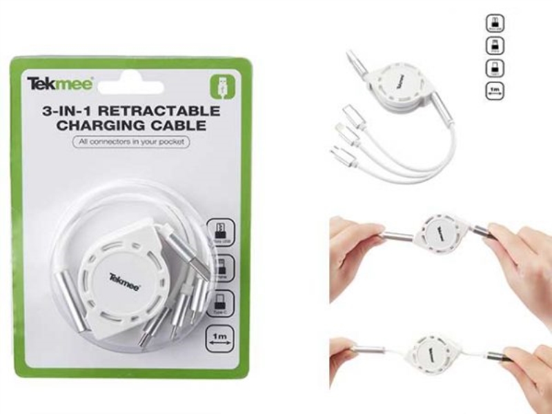 TECNOSHOP Auricolari in-ear retraibili Tekmee bianco